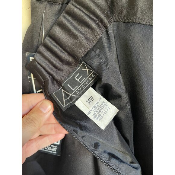 New! Alex Evenings Black Satin Maxi Skirt Size 14W Made in USA Vintage MSRP $89 - Picture 6 of 6